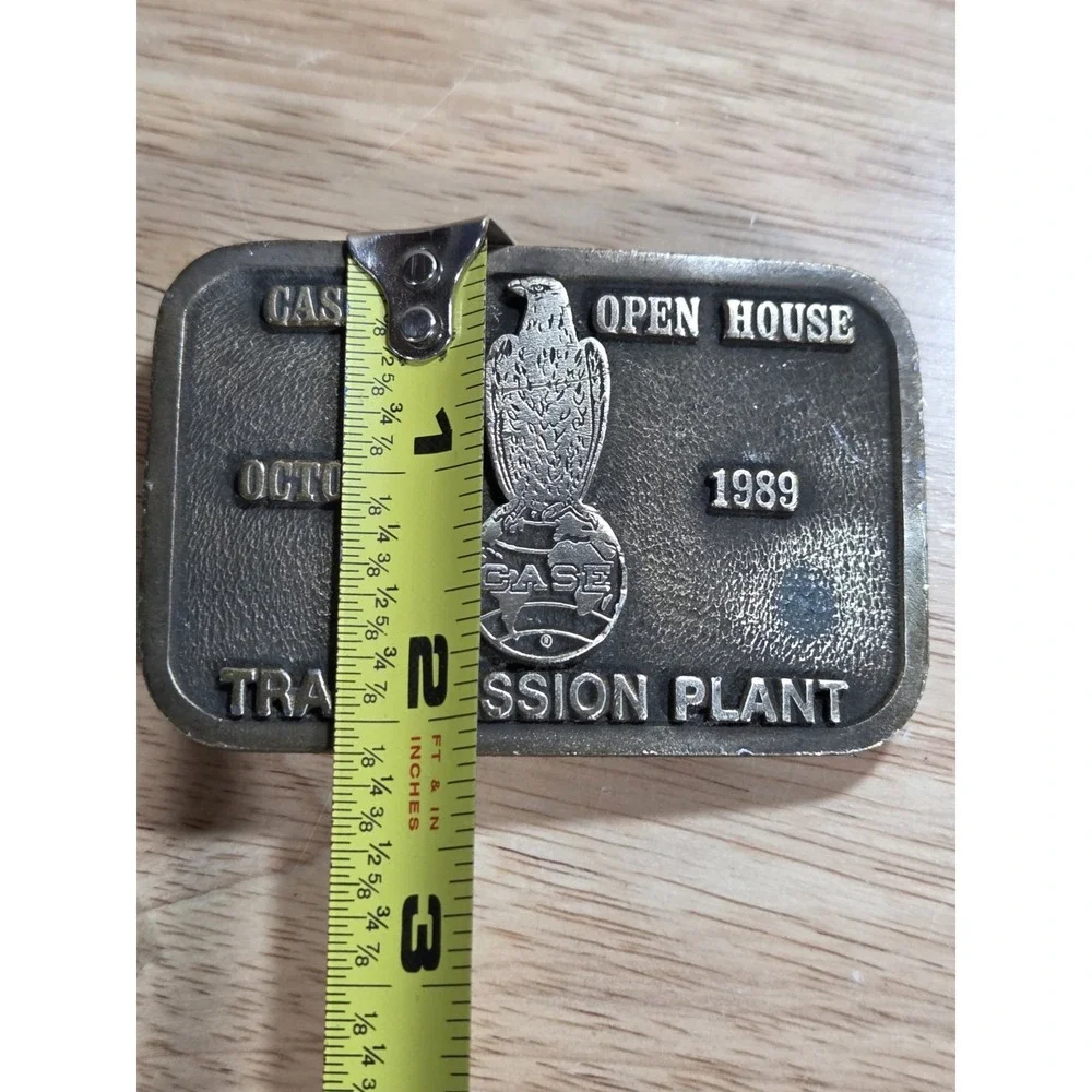 Vintage 1989 Case IH Transmission Plant Open House Belt Buckle Eagle USA CD Hit